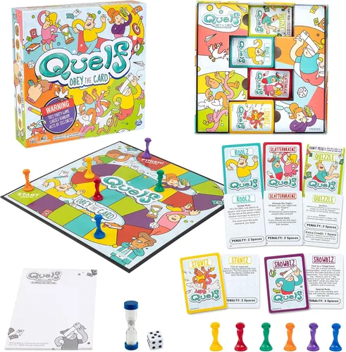 Miniatura 3 de Spin Master Quelf Juego de Mesa: juego de fiesta para adolescentes y adultos - Obedece las cartas para ganar una noche de juego familiar - 300