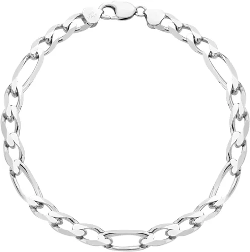 Savlano Pulsera de plata de ley 925 italiana con eslabones fígaro sólidos para hombres y mujeres, fabricada en Italia, viene con una caja de regalo