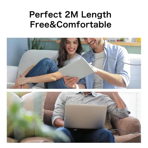 Miniatura 7 de Cable USB C a C 2 en 1 de 100 W (6 pies, paquete de 2), cable de carga rápida 5A tipo A a C, cable de carga USB C trenzado de nailon para iPhone 16