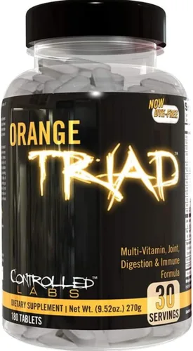 CONTROLLED LABS Orange Triad - Multivitamínico diario, suplemento deportivo sin hierro para entrenamiento, digestión, sistema inmunológico y