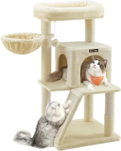 Miniatura 8 de FEANDREA Árbol para gatos con postes de rascar cubiertos de sisal; torre para gatos, condominio para gatos