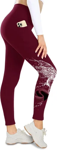 Miniatura 12 de NexiEpoch - Leggings de forro polar para mujer, pantalones de yoga de invierno de cintura alta, control de abdomen, suaves, térmicos, cálidos