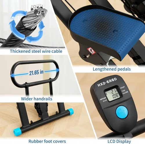 Miniatura 8 de HXD-ERGO Stair Stepper for Home, New Version 6 Adjustable Resistance Vertical Climber Cardio Exercise Machine, Folding Stair Climber for Full Body