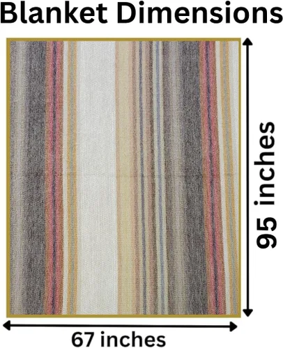 Miniatura 2 de DAVLINA, Manta de lana de alpaca Súper suave, ligera, transpirable e hipoalergénica No pica ni rasca (beige marrón multicolor, Queen