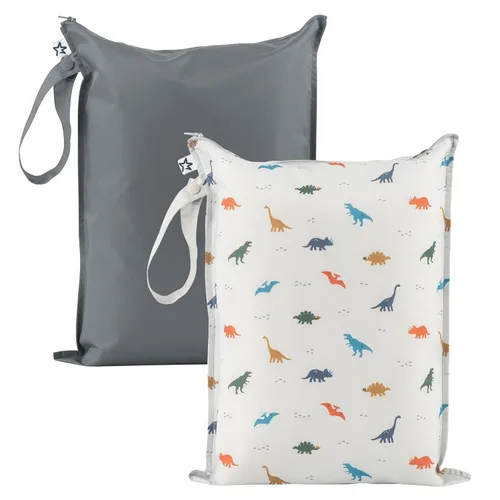 Miniatura 13 de Tiny Twinkle Bolsas Húmedas a Prueba de Desorden Paquete de 2 Bolsas Húmedas Reutilizables e Impermeables para Trajes de Baño Ropa de Bebé