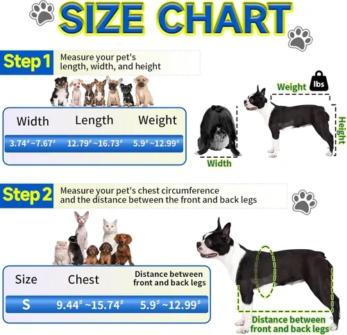 Miniatura 2 de Silla de ruedas para mascotas para patas traseras, adecuada para patas traseras, silla de ruedas para perros discapacitados, movilidad para caminar