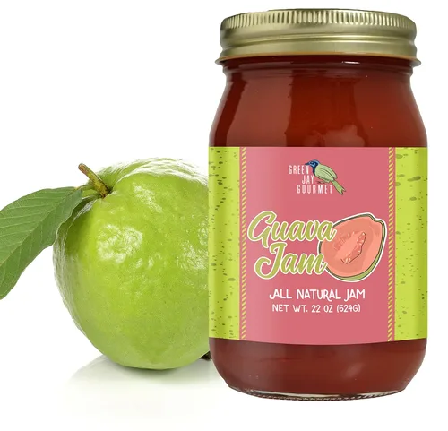 Green Jay Gourmet Mermelada de Guayaba - Mermelada de Frutas 100% Natural con Fruta de Guayaba y Jugo de Limón - Mermelada Vegana, Sin Gluten - No