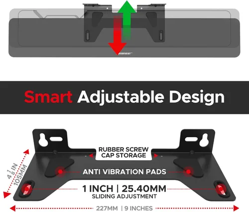 Miniatura 3 de Sound Bass Soporte de pared para altavoz de TV Compatible solo con barra de sonido de altavoz Bose TV Completo con kit de accesorios de montaje