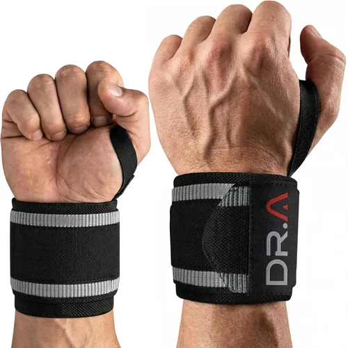 Miniatura 11 de Dr. Arthritis Muñequeras de levantamiento de pesas con lazo para el pulgar, correas de muñeca resistentes para levantamiento de pesas, entrenamiento