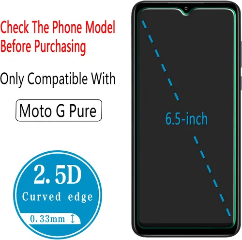 Miniatura 3 de Protector de pantalla de vidrio templado diseñado para Motorola Moto G Puro, fácil de instalar, antiarañazos, sin burbujas