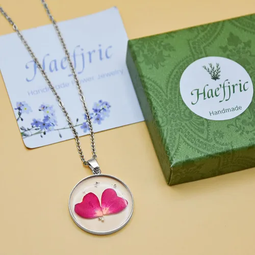 Miniatura 11 de Pressed Flower Necklace Gift for Women Personalized Handmade Necklaces Birth Flower Necklace