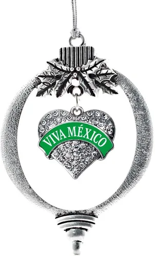 Miniatura 35 de Inspired Silver - Red Merry - Adorno de Navidad plateado - Adorno de árbol de Navidad con dije de corazón con circonita cúbica - Decoración colgante
