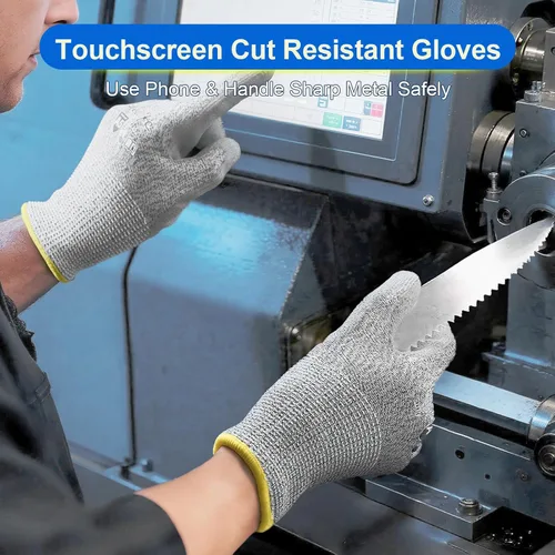 Miniatura 6 de Dowellife Guantes de trabajo resistentes a los cortes de nivel 5 para hombres y mujeres, guantes de jardinería transpirables recubiertos de PU