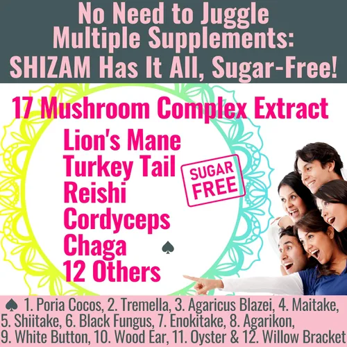Miniatura 2 de Gomitas complejas de hongos Shilajit sin azúcar, extracto de hongos con melena de león Reishi cola de pavo Cordyceps Shiitake Chaga Maitake