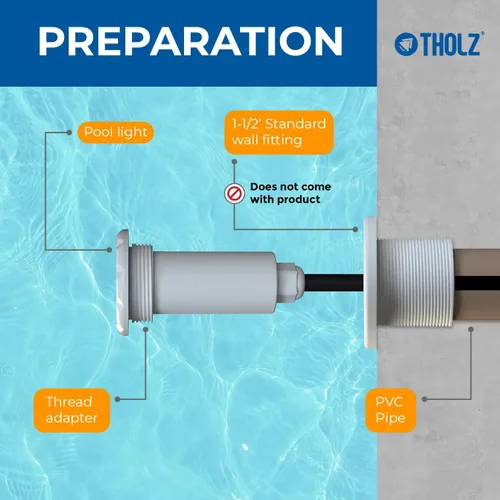 Miniatura 2 de Tholz® Luz de piscina RGBW - LED ultra brillante - Fácil instalación - Luz de piscina enterrada (10 W, cable de 50 pies)