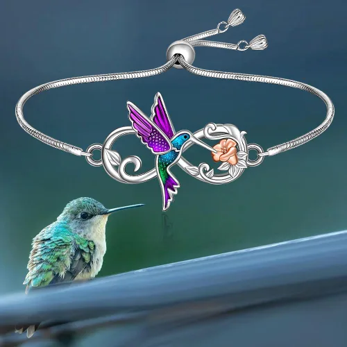 Miniatura 7 de Hummingbird Sea Turtle Chakra Lotus Bracelet for Women 925 Sterling Silver Jewelry Charms Birthday Valentines Gifts