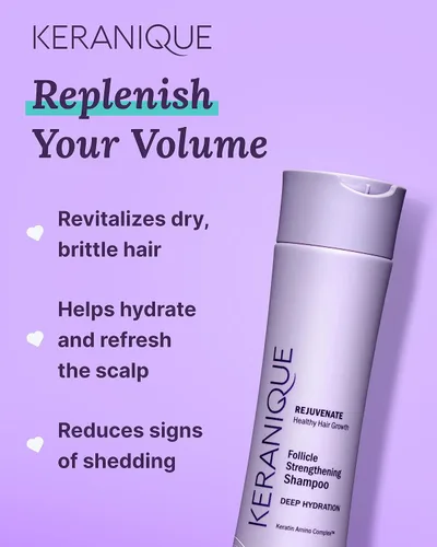 Miniatura 4 de Keranique Champú estimulante del cuero cabelludo de hidratación profunda para cabello seco y adelgazante – Queratina, biotina y niacinamida