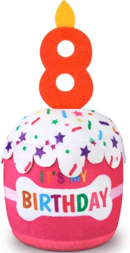 Miniatura 49 de Dansydaisy Accesorios de juguete de pastel de cumpleaños para perros, regalos para niñas y niños, juguete de peluche chirriante para decoración