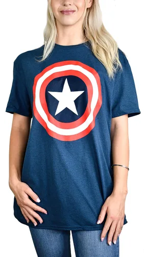 Miniatura 3 de Marvel Captain America Distressed Shield Logo - Camiseta para hombre