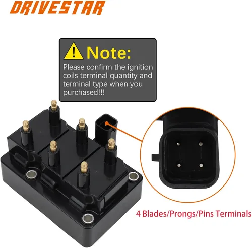 Miniatura 3 de Paquete de bobinas de encendido UF53 1990-1998 para Dodge Caravan 3.3L, 1990-1993 para Dodge Dynasty 3.3L, 1998 para Dodge Grand Caravan 3.3L