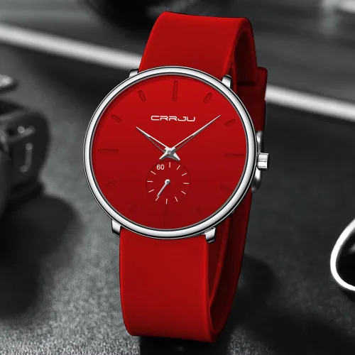 Miniatura 6 de CRRJU Mens Women Watch Casual Stylish Waterproof Quartz Unisex Wristwatches, Ultra Thin Watches for Men Women, Colorful Silicone Band