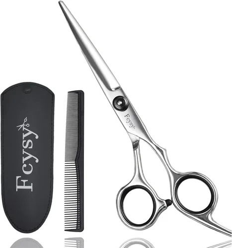 Fcysy Tijeras de peluquería profesionales de 6 pulgadas, tijeras de corte de pelo con peine, tijeras de pelo de salón para hombres, mujeres y