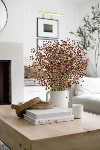 Miniatura 4 de Paquete de 10 flores artificiales de aliento de bebé, 3 ramas, flores de plástico falsas de gypsophila, arreglo floral para boda, decoración