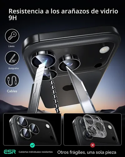Miniatura 6 de ESR Protector de lente de cámara para iPhone 17 Pro Max, 17 Pro, 16 Pro Max, 16 Pro, 15 Pro Max, 15 Pro, 14 Pro Max, 14 Pro, 14 Pro, protectores