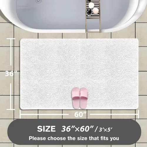 Miniatura 220 de Alfombra de baño pequeña de 12 x 18 pulgadas, lavable y absorbente, antideslizante, alfombra de baño de felpilla gruesa y suave para baño, ducha