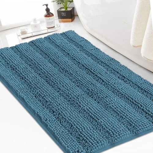 Miniatura 116 de Turquoize Alfombras de Baño de Chenilla Peludas Alfombra de Baño Antideslizante Gruesas Alfombras Peludas para Baño Chenilla Juego de Alfombra