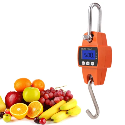 Miniatura 8 de 661.4 lbs Mini Escala Portátil LCD Digital Electrónico Gancho de Acero Inoxidable Colgante Pesaje Grúa Balanza Balanza