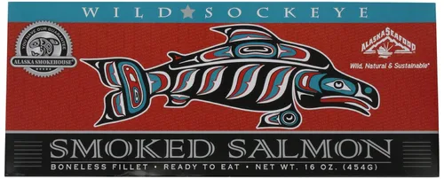 Miniatura 4 de Alaska Smokehouse Filete de Sockeye ahumado en caja de regalo, 8 onzas cada uno (paquete de 2)