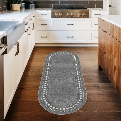 Miniatura 22 de Antep Rugs - Alfombras modernas con bordes, antideslizantes (antideslizante), de perfil bajo con respaldo de goma, para cocina, juego de 2 piezas