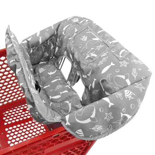 Miniatura 10 de Funda para carrito de compras y silla alta 2 en 1 para bebé, funda acolchada, estilo plegable y enrollable, portátil con bolsa de transporte