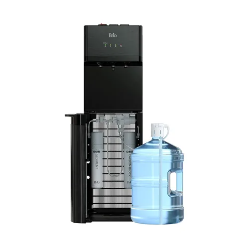 Brio Serie 520 Refrigerador de agua de carga inferior sin línea con filtro de agua incorporado de 2 etapas, color negro