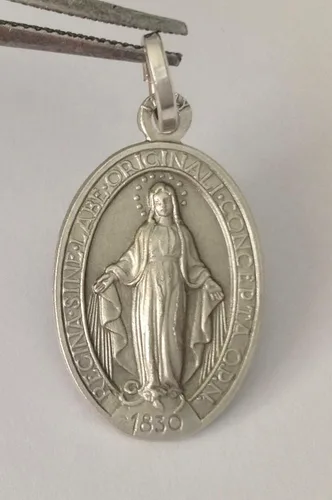 Miniatura 2 de PLATA DE LEY 925 "LA MEDALLA MIRACULOSA" - LA ORIGINAL - 100% HECHO EN ITALIA - MEDALLAS DE LOS SANTOS PATRÓN, Plata esterlina, No es una piedra