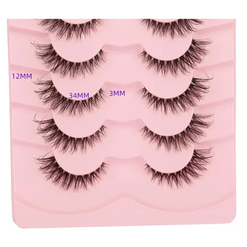 Miniatura 3 de Pestañas de ojo de gato, pestañas postizas de aspecto natural wispy, pestañas de banda transparente con aspecto de extensión de ojo de zorro
