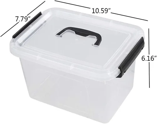 Miniatura 2 de Wekioger Contenedores de almacenamiento versátiles de 6 cuartos de galón con asa y hebillas de cierre seguro, 6 paquetes de caja organizadora