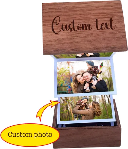 Miniatura 2 de Álbum de fotos extraíble personalizado, Caja de fotos de madera personalizada, Colección de memoria personalizada, Regalo para amigo de la familia