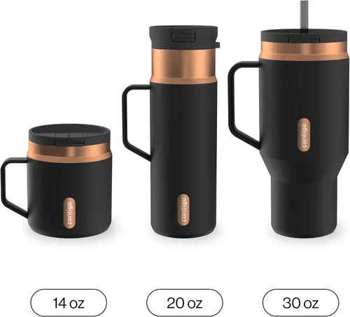 Miniatura 4 de Contigo SnapSeal - Botella de agua de acero inoxidable de 14 onzas con aislamiento al vacío con tapa de cierre automático a prueba de fugas