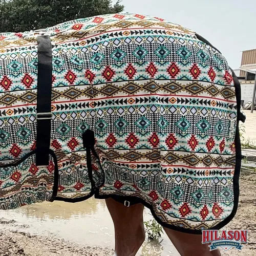 Miniatura 127 de HILASON Hoja de mosca de caballo con protección UV, malla transpirable, mosquito, primavera, alfombra de caballo de verano, alfombra de mosca