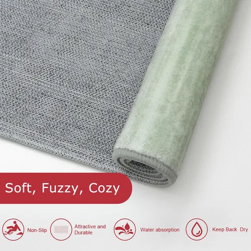 Miniatura 6 de KOZYFLY – Alfombra de pasillo moderna y lavable de diseño abstracto verde, 2 x 5 pies, antideslizante, suave y de pelo corto, ideal para cocina
