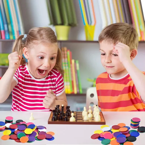 Miniatura 6 de Coopay 300 unidades de 10 colores de plástico para contadores de aprendizaje, discos de conteo de fichas de bingo para práctica de matemáticas