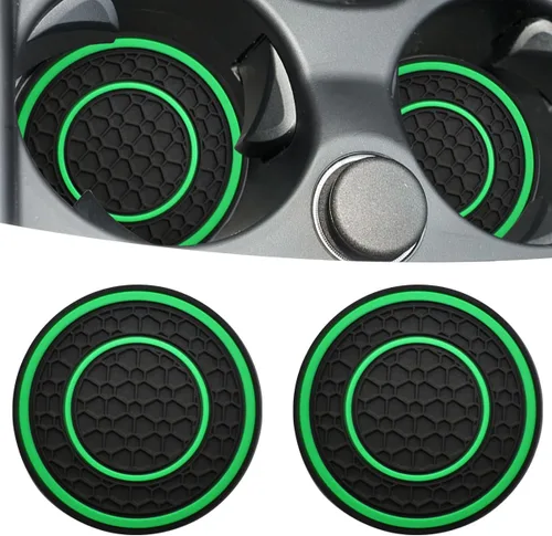 Miniatura 17 de Posavasos para automóvil, universales, impermeables, antideslizantes, portavasos a prueba de filtraciones, accesorios para el interior del Negro