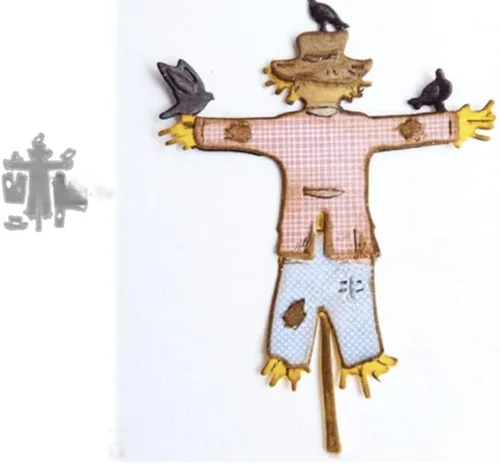 Miniatura 2 de El corte del metal del espantapájaros del otoño muere la decoración del álbum de recortes de la tarjeta