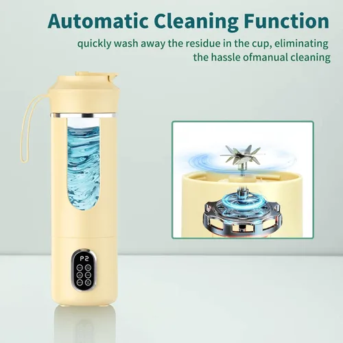 Miniatura 5 de Licuadora inalámbrica portátil, pequeño exprimidor recargable, mini licuadora personal para batidos y batidos, con función de limpieza automática