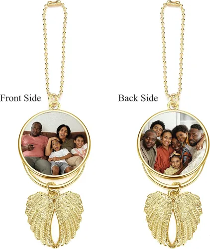 Miniatura 5 de Personalized Master Adornos de fotos personalizados para colgar en el automóvil, adorno de doble cara para grabado de imagen para accesorios