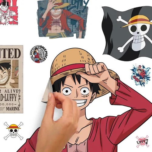 Miniatura 6 de RoomMates RMK5439GM Calcomanía de Pared One Piece Luffy, Rojo