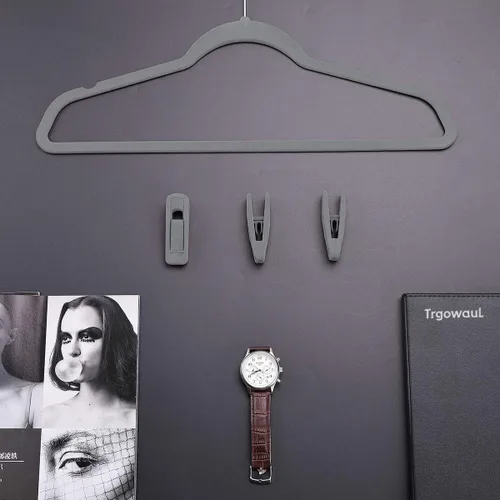 Miniatura 5 de Trgowaul Clips de terciopelo para colgar pantalones, clips de terciopelo, clips de dedo fuertes, perfectos para perchas finas de terciopelo