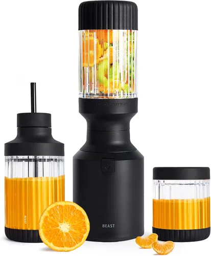 La licuadora mini Beast Plus | Mini licuadora de encimera de cocina | Mezcla licuados de frutas y batidos, aderezos, salsas, salsas para mojar |